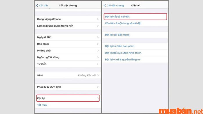 khôi phục cài đặt gốc cho iPhone