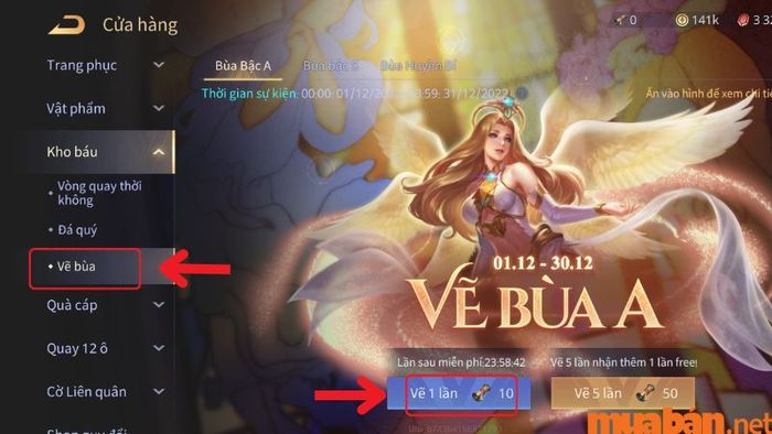 Chọn phần vẽ bùa