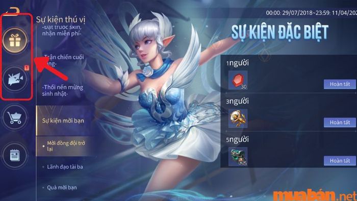 Tại đây có 2 mục sự kiện khác nhau