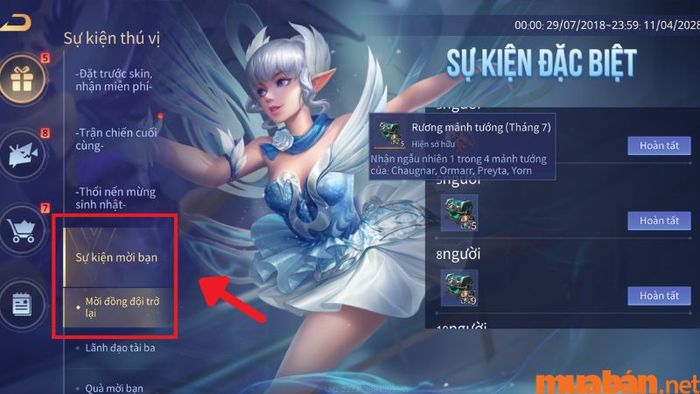 Sự kiện mời bạn bè