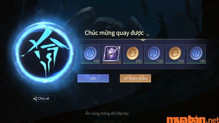 Sau khi thực hiện vẽ bùa, người chơi sẽ có cơ hội nhận được mảnh tướng