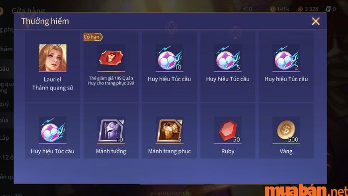 Các phần thưởng có thể nhận được khi thực hiện vẽ bùa