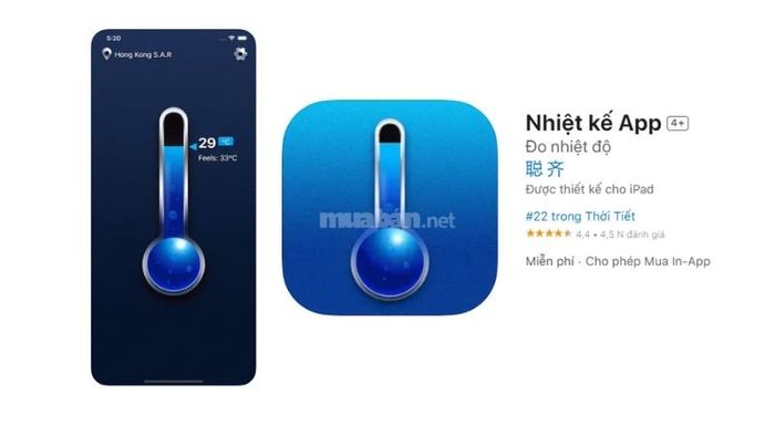 Một ứng dụng đo nhiệt độ phòng iOS đáng tin cậy mà bạn có thể tham khảo: Nhiệt kế APP - Nguồn: Internet