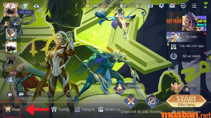 Lựa chọn mục cửa hàng