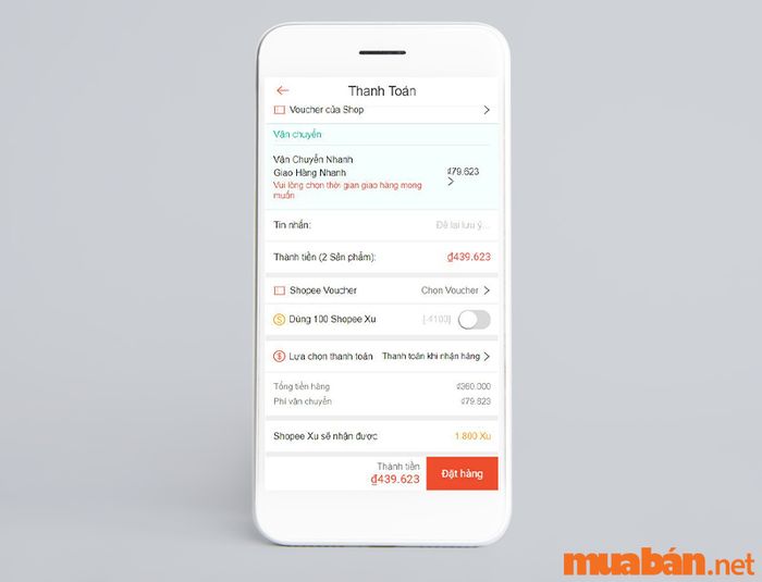 Nhấn liên tục vào nút “Đặt hàng” để sửa lỗi M02 Shopee