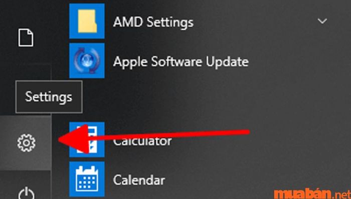 Bước đầu tiên trong việc cài lại Windows 10 là mở ứng dụng Cài đặt.