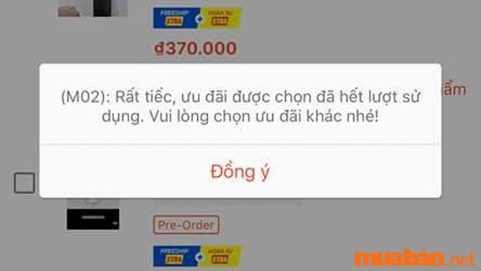 Lỗi M02 trên Shopee là gì?