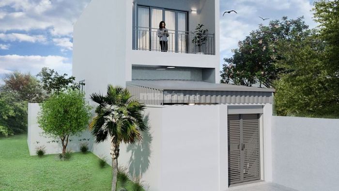 Nhà mặt tiền ống 2 tầng với giếng trời