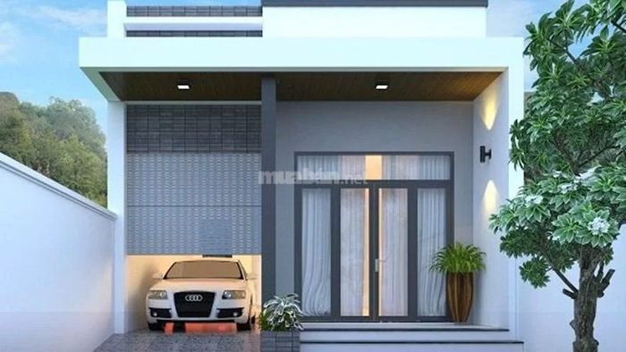 Nhà cấp 4 mái bằng 3 phòng ngủ có gara để xe