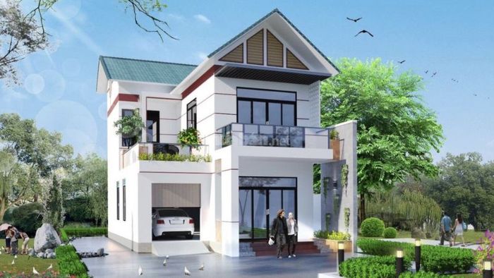 Nhà mặt tiền ống 2 tầng hình chữ L