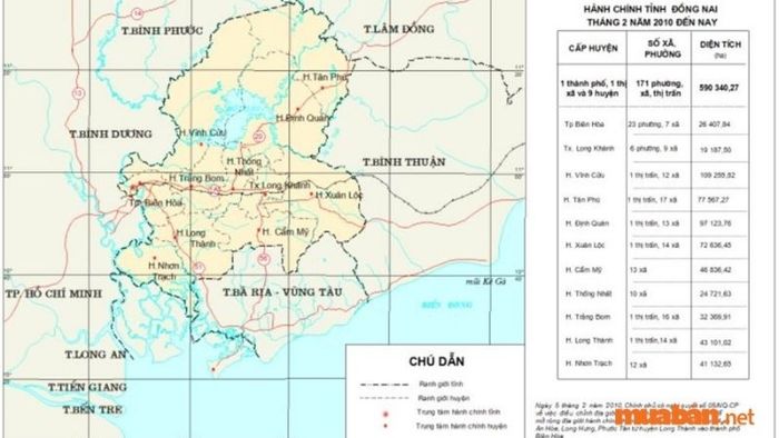 Tỉnh Đồng Nai bao gồm 11 đơn vị hành chính cấp huyện