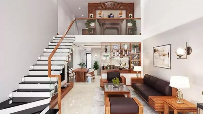 Nhà gác lửng 3 phòng ngủ 600 triệu với mái ngói truyền thống