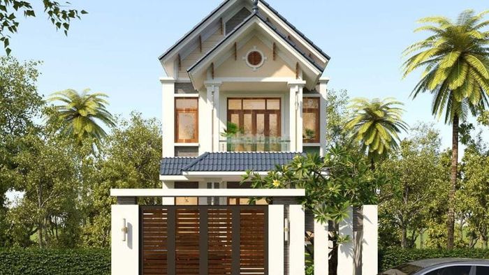 Nhà mặt tiền ống 2 tầng mái Thái