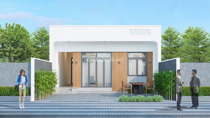 Mẫu nhà cấp 4 mái bằng với 3 phòng ngủ