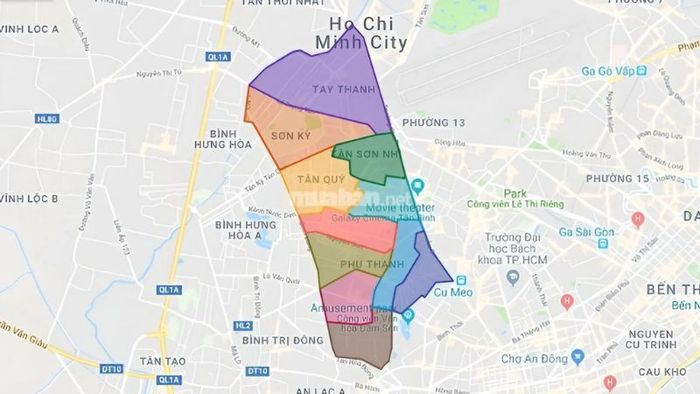 Quận Tân Phú gần quận nào nhất?