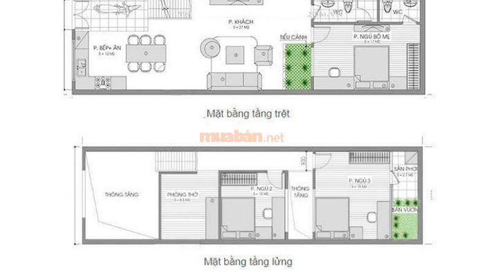 Bản vẽ thiết kế nhà cấp 4 mái bằng 3 phòng ngủ có gác lửng