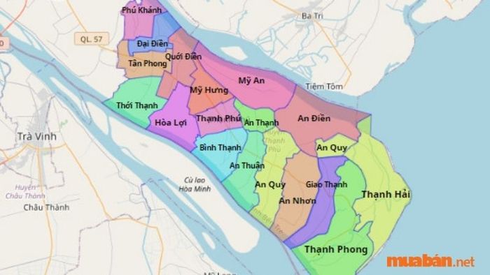 Tỉnh Bến Tre hiện có 9 đơn vị hành chính cấp huyện
