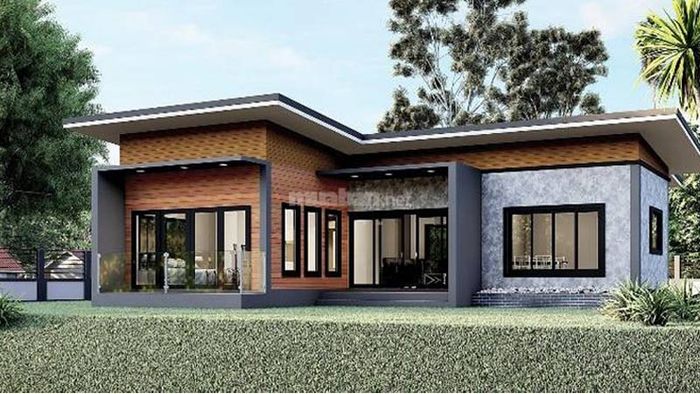Nhà cấp 4 mái bằng có 3 phòng ngủ và sân vườn
