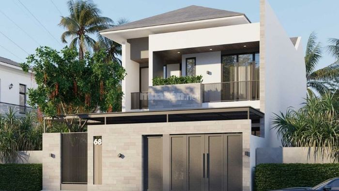 Nhà mặt tiền ống 2 tầng với giếng trời