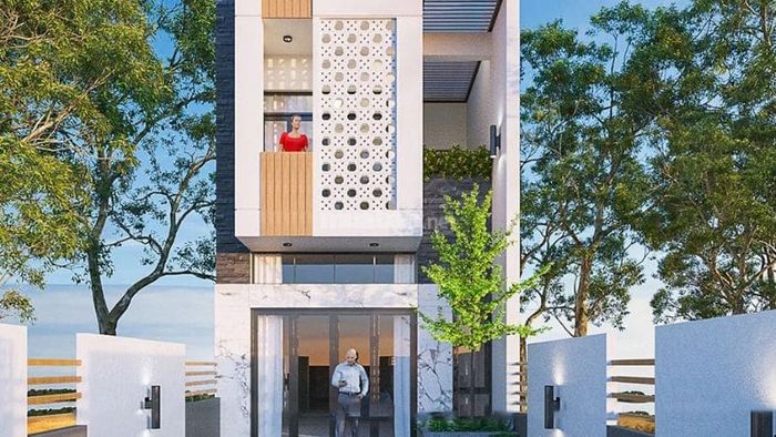 Nhà mặt tiền ống 2 tầng với 4 phòng ngủ