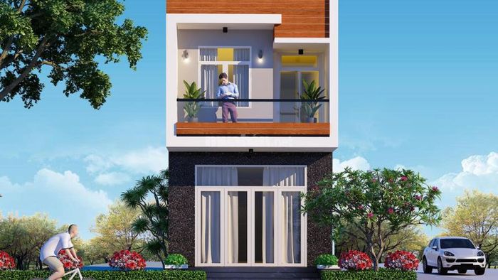 Nhà mặt tiền ống 2 tầng với 3 phòng ngủ