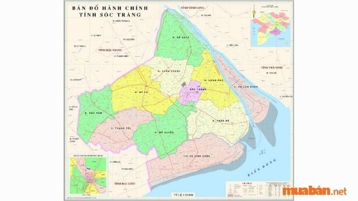 Sóc Trăng là tỉnh ven biển ở vùng hạ lưu phía Nam sông Hậu.