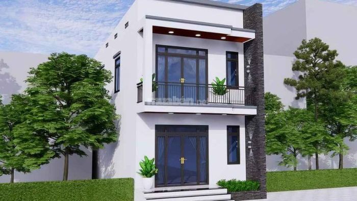 Nhà mặt tiền ống 2 tầng mái bằng