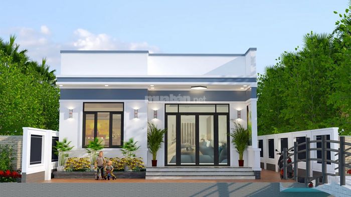 Mẫu nhà cấp 4 mái bằng với 3 phòng ngủ
