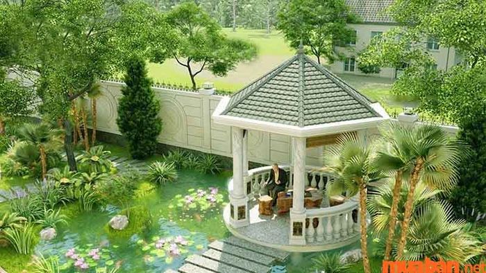 Kích thước của nhà lục giác cần phải tương thích với không gian của sân vườn và ngôi nhà.