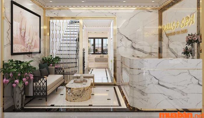 Hình ảnh bên ngoài của ngôi nhà thiết kế vừa ở vừa kinh doanh dịch vụ Spa.