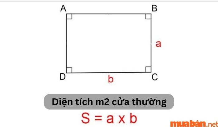 Phương pháp tính mét vuông cửa thông thường