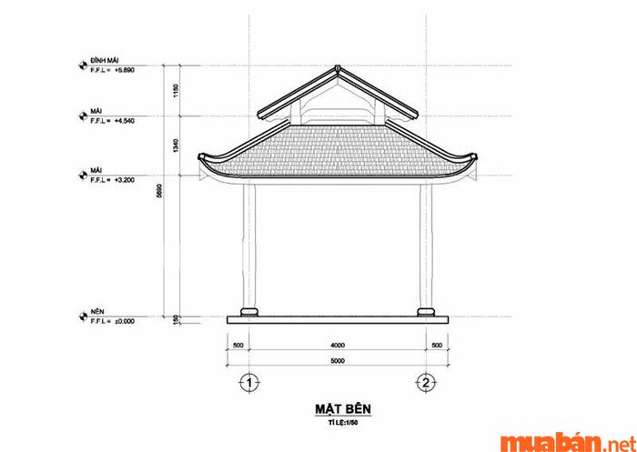 Mẫu thiết kế nhà lục giác có mái đao