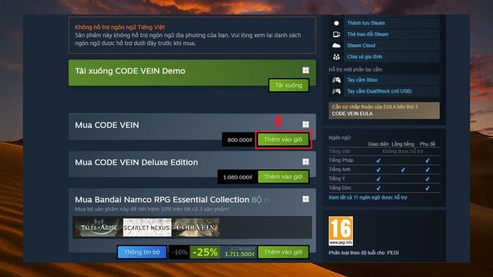 Hướng dẫn tải Code Vein trên máy tính - Bước 4