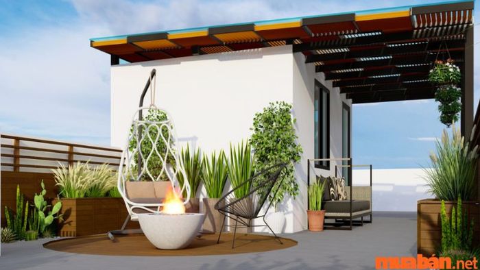 Mẫu thiết kế tầng tum gần sân thượng