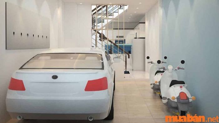 Thiết kế garage ô tô với màu sáng tạo cảm giác không gian mở