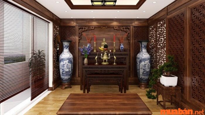 Tận dụng tầng tum để làm phòng thờ