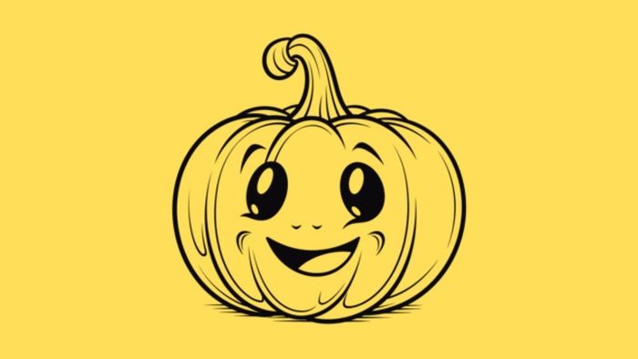 Hình vẽ bí ngô Halloween xinh xắn