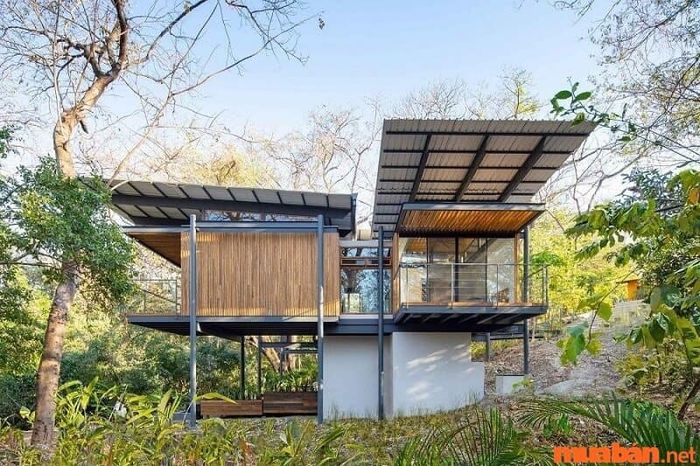 Nhà tiền chế bằng tôn theo phong cách tối giản