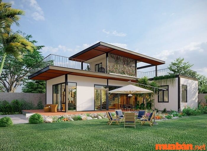 Nhà tiền chế bằng tôn có mái bằng