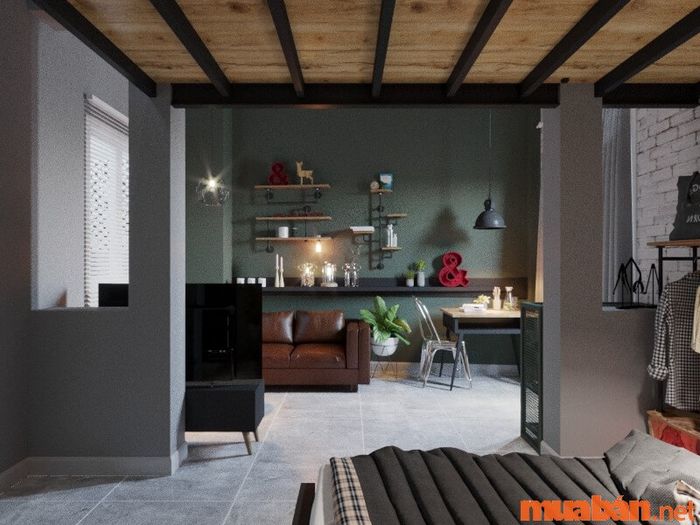 Sử dụng kệ treo và vách ngăn để tiết kiệm không gian