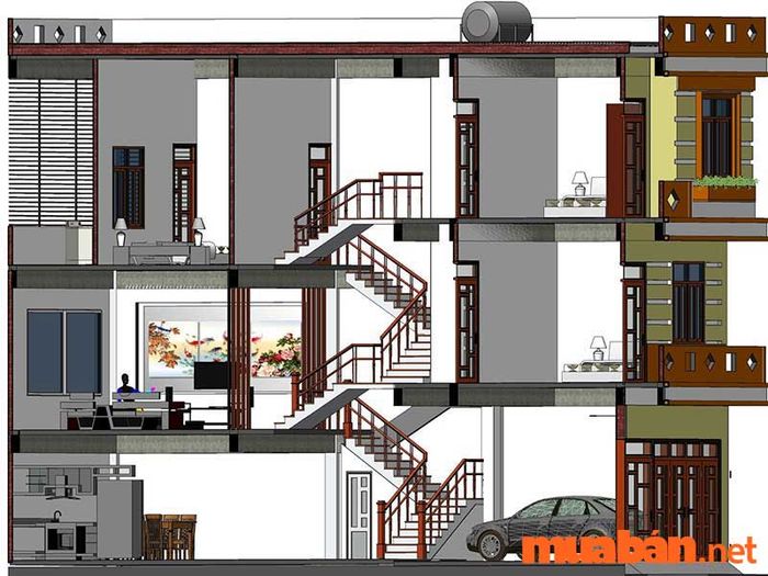 nhà lệch tầng