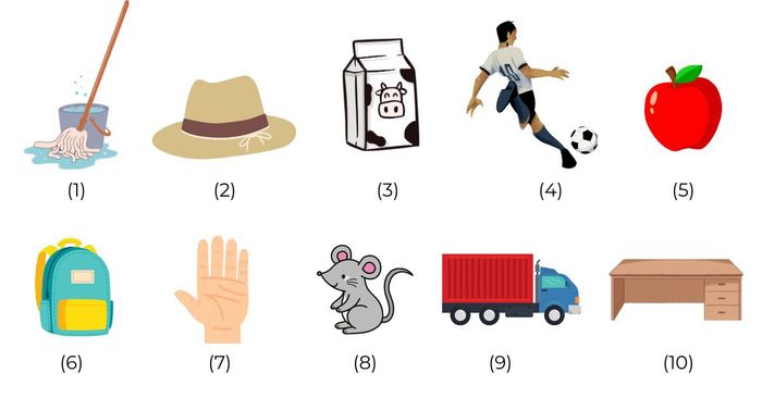 Bài 1: Ghép từ cùng hình ảnh tương ứng
