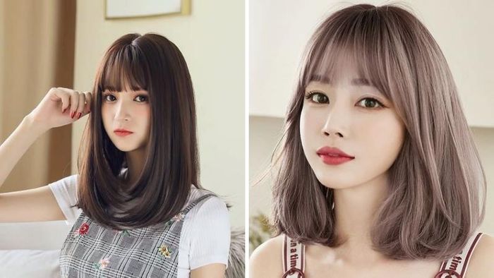 Kiểu tóc uốn cụp ngang vai mái thưa