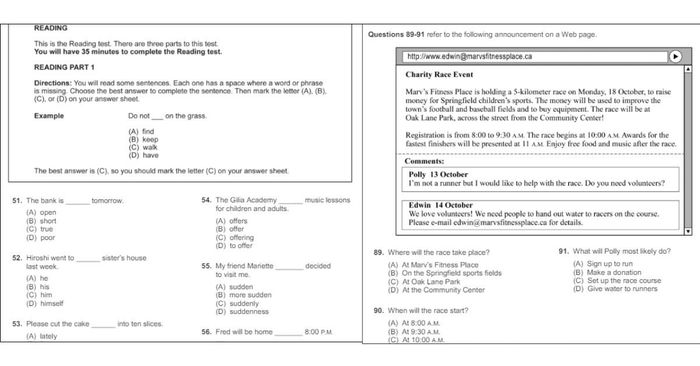 TOEIC Bridge - Đọc