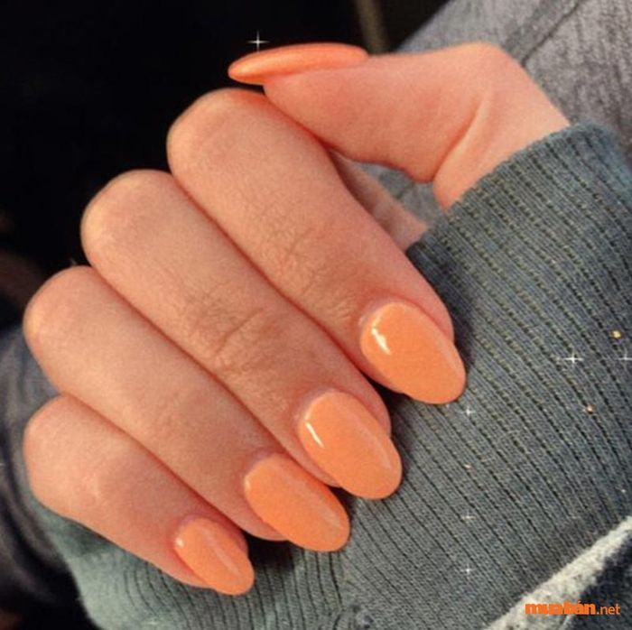 Bộ nail đơn giản cho móng ngắn màu đào