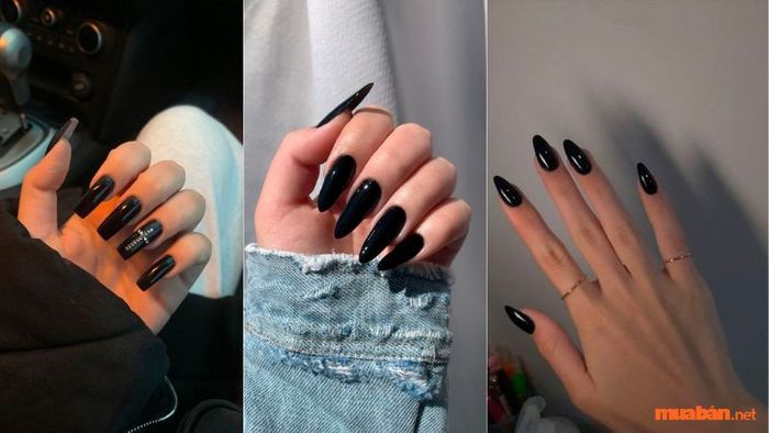 Mẫu nail đen bí ẩn, quyến rũ