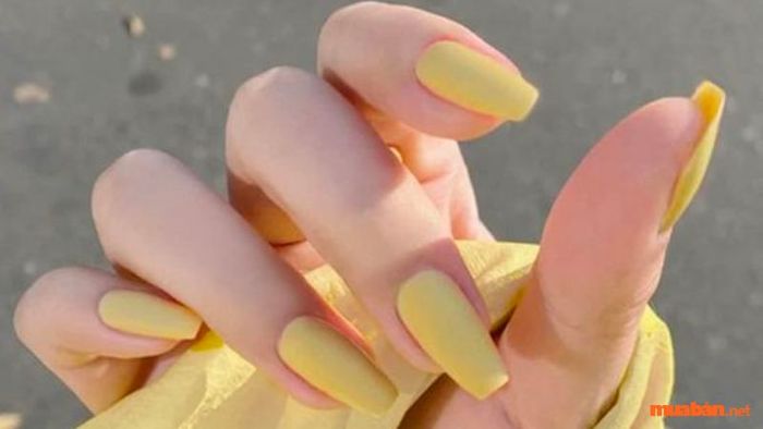 Mẫu nail đơn giản nhẹ nhàng với tông vàng