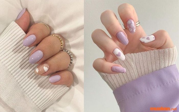 Nail đơn giản với tông pastel