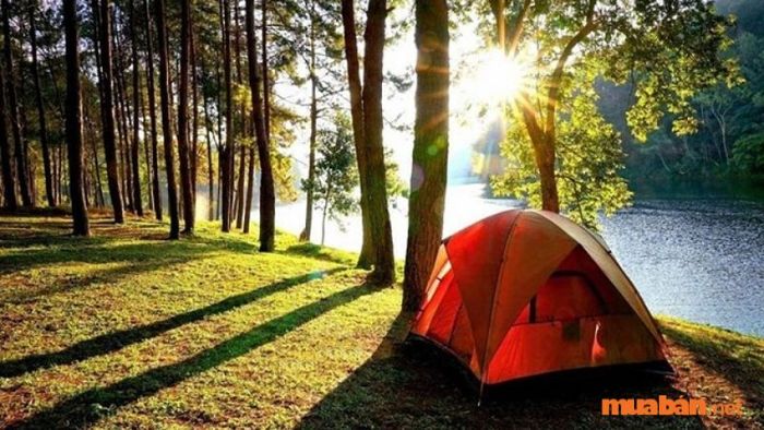 Hồ Đồng Chanh là một khu cắm trại gần Hà Nội, để lại ấn tượng mạnh mẽ cho du khách bởi vẻ đẹp hoang sơ của thiên nhiên như một bức tranh sơn thủy tuyệt mỹ. Phía xa là những ngọn núi chập chùng, mặt hồ lặng lẽ xanh mát và bãi cỏ rộng rãi trải dài.