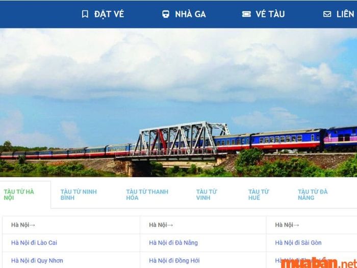 Đặt vé qua trang web